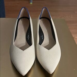 Rothy's Cream Heeled Flats